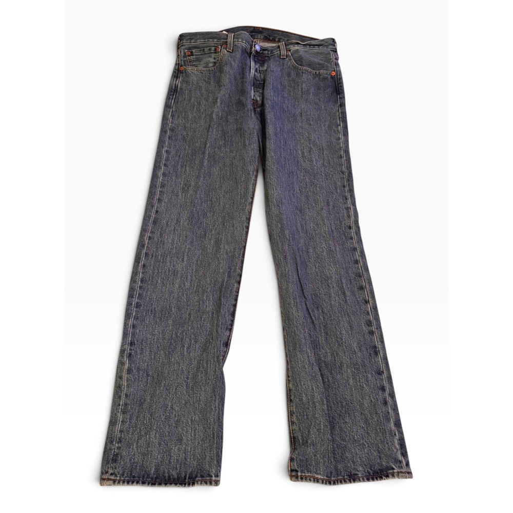 Levis 501 Original Fit Jeans Mens 34x31 Medium Wash Blue Denim Button Fly P00